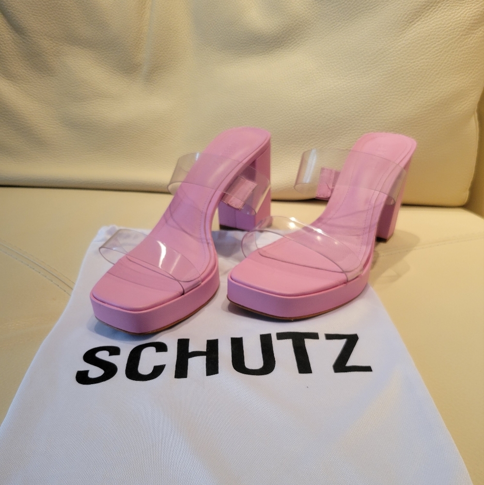 NEW SCHUTZ Ariella Platfom Block Heel  Mule Sandals sz. 8.5